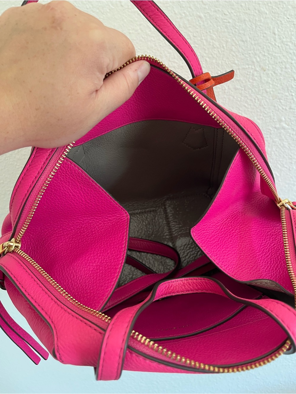 Tory Burch Hot Pink Perry Small Satchel Bag - Picture 4 of 4